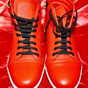 BUGATCHI FIRENZE HIGH TOP LEATHER Red Men Sneaker